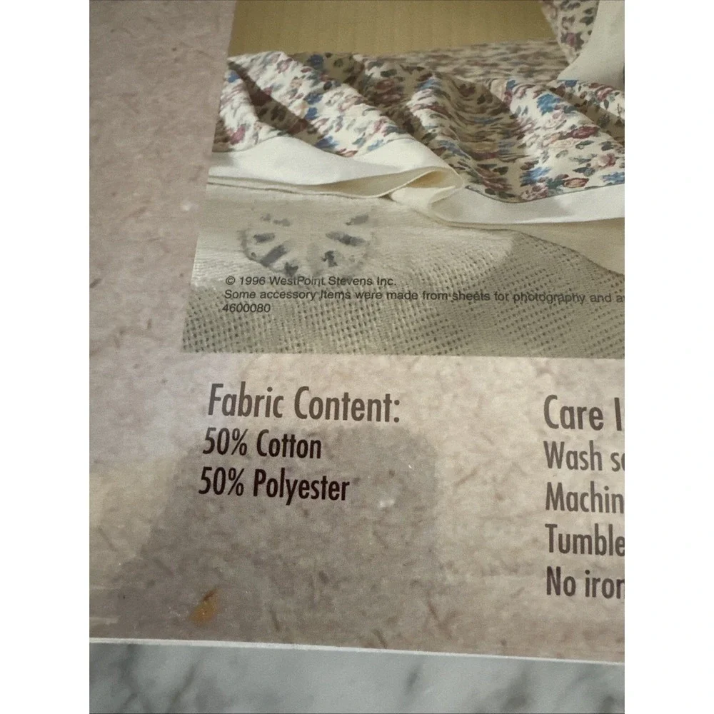 Vintage Caress Twin Flat Sheet Ashlee  Percale NEW USA 39 X 76 in